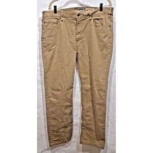 Orvis Five Pocket Pants Mens 38x32 Tan Khaki YKK Straight Leg Pockets Trousers